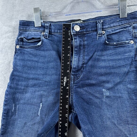 Express Original Girlfriend Shorts Womens Size 6 High Rise Distressed Blue - Picture 7 of 10